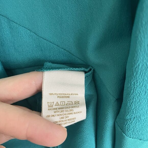 Free People Skirt Size Small Flare A-Line Circle Green Polyester Elastic Waist - Picture 4 of 4